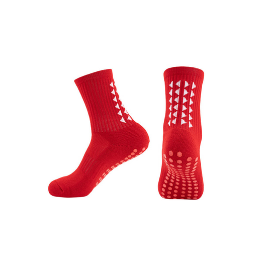 Rutschfeste Wadensocken – Rot/Weiß