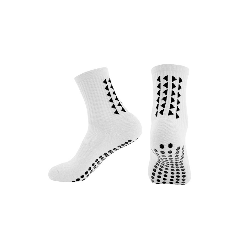 Mid-Calf Anti-Slip Socks - White/Black